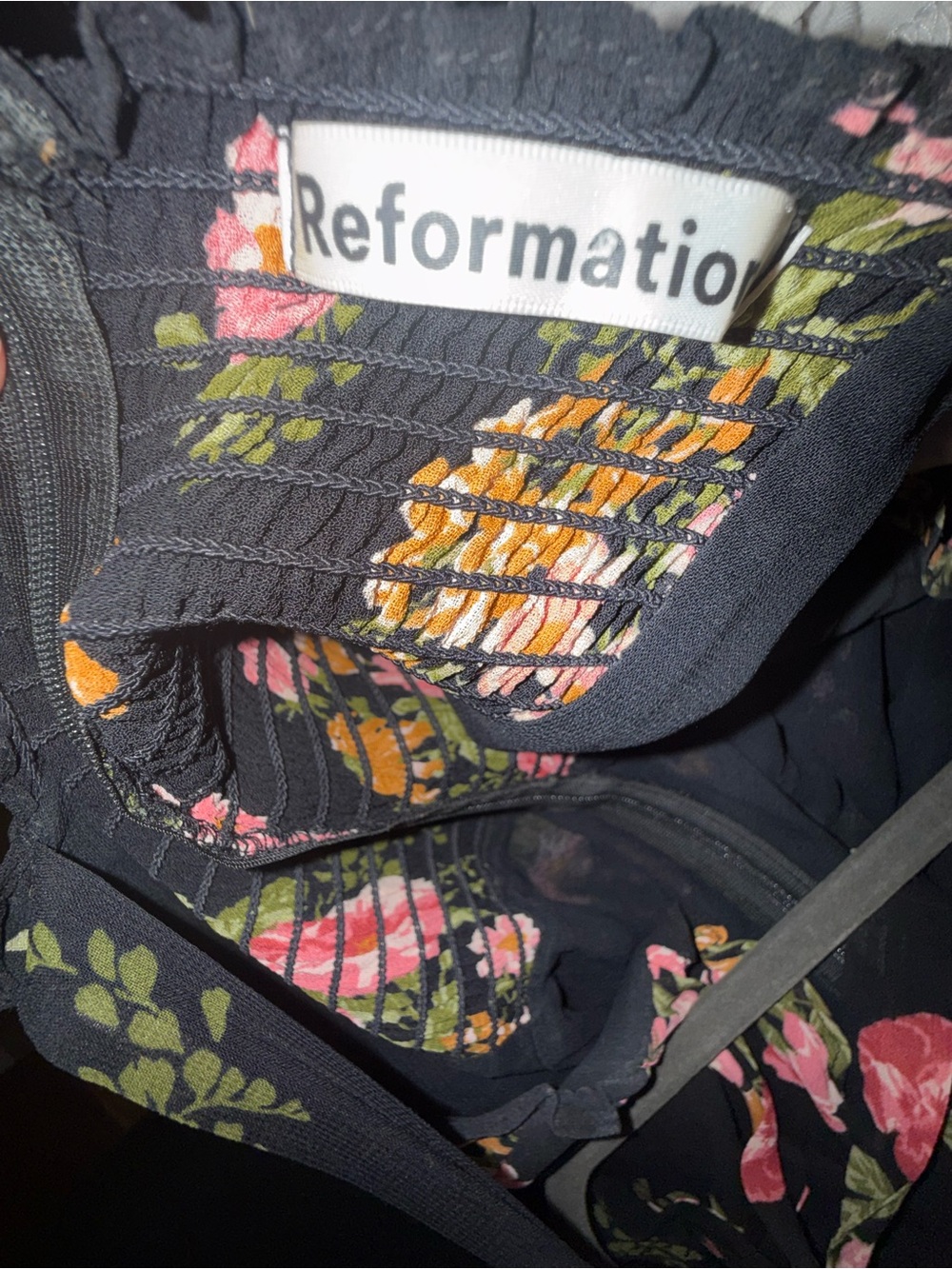 Reformation Nikita 12 Black Floral Tie-Strap Midi Dress - Picture 6 of 9